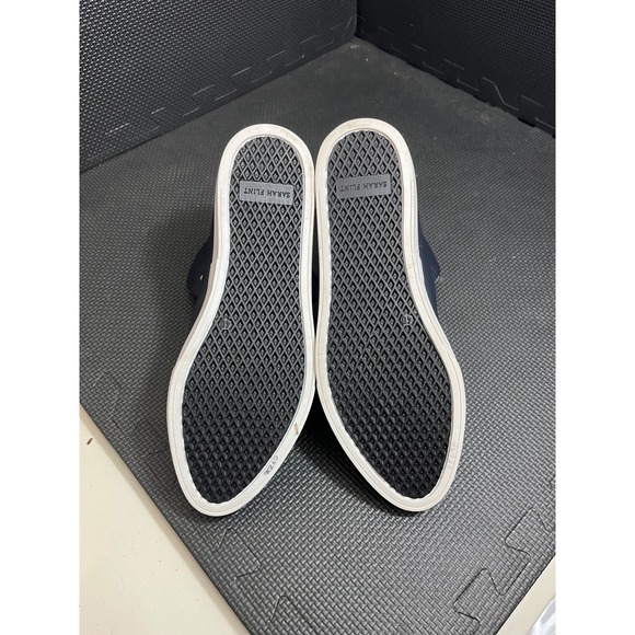 Sarah Flint Charlotte Sneaker in Navy Leather and Houndstooth Fabric 40 US 9-9.5 - Picture 6 of 9